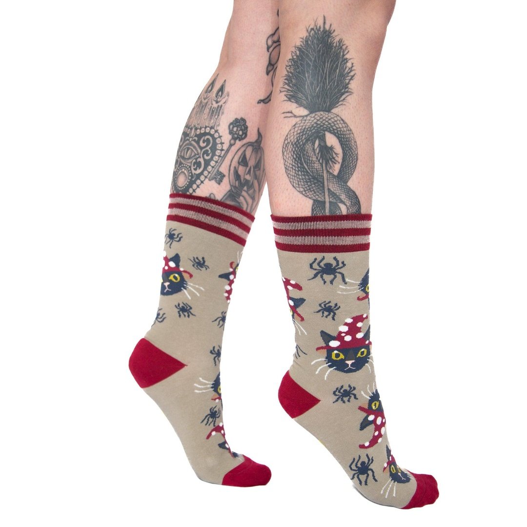 Witchy Whiskers Crew Socks