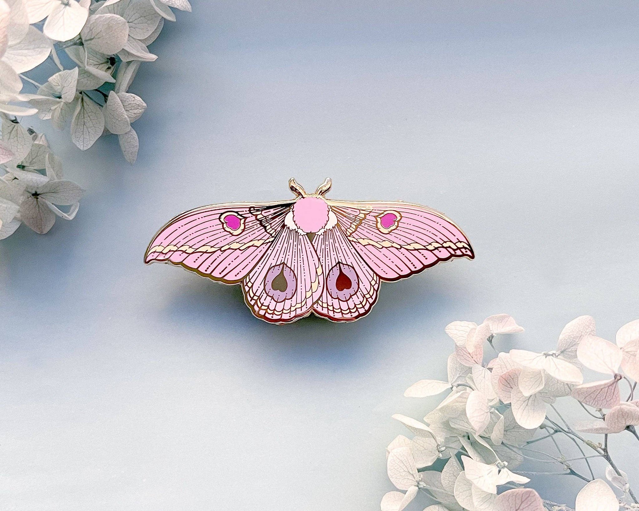 Sphinx Moth Pin Dognin's Pink Bullseye Moth Enamel Pin – Lolita Collective