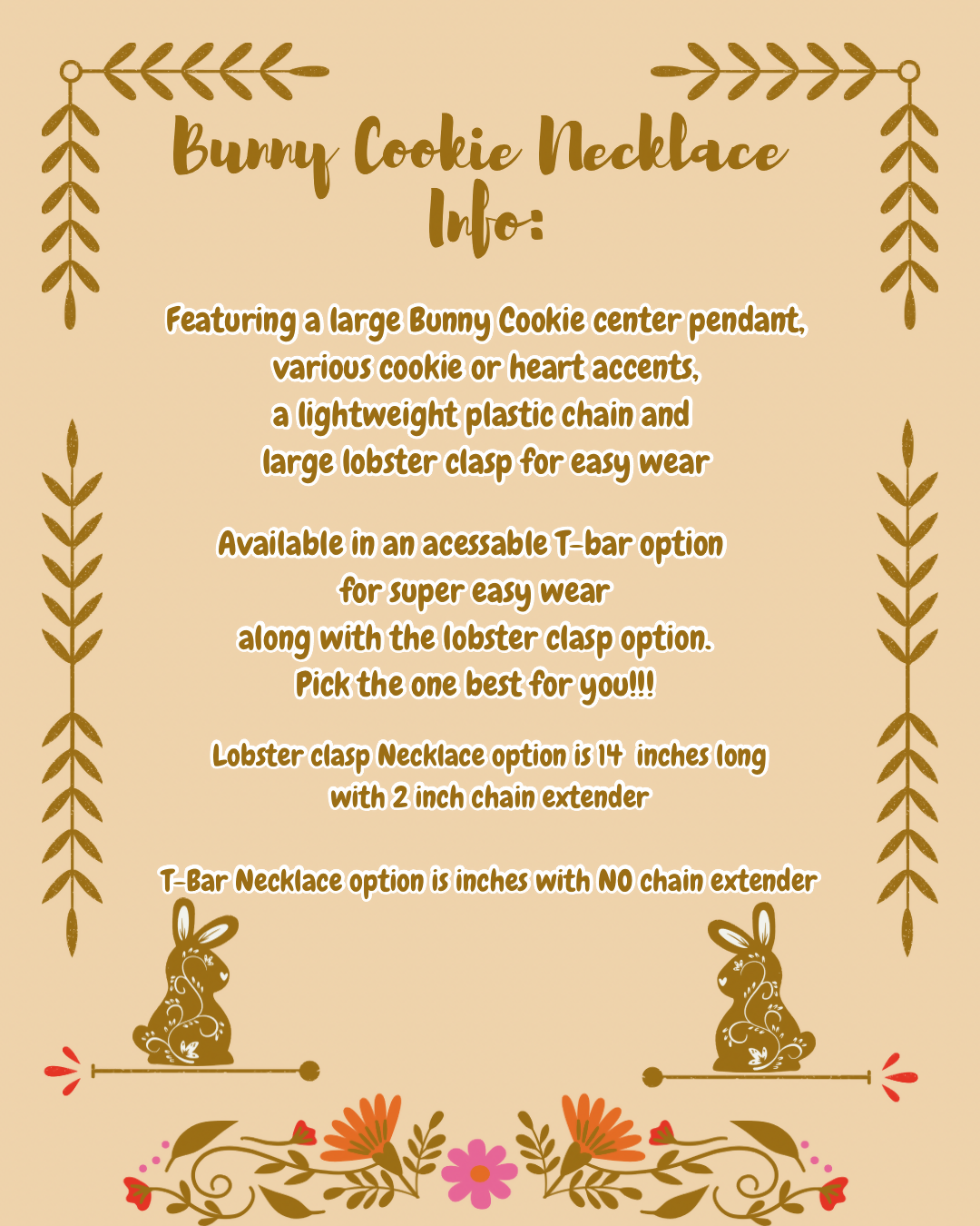 Bunny Cookie Necklace - 2
