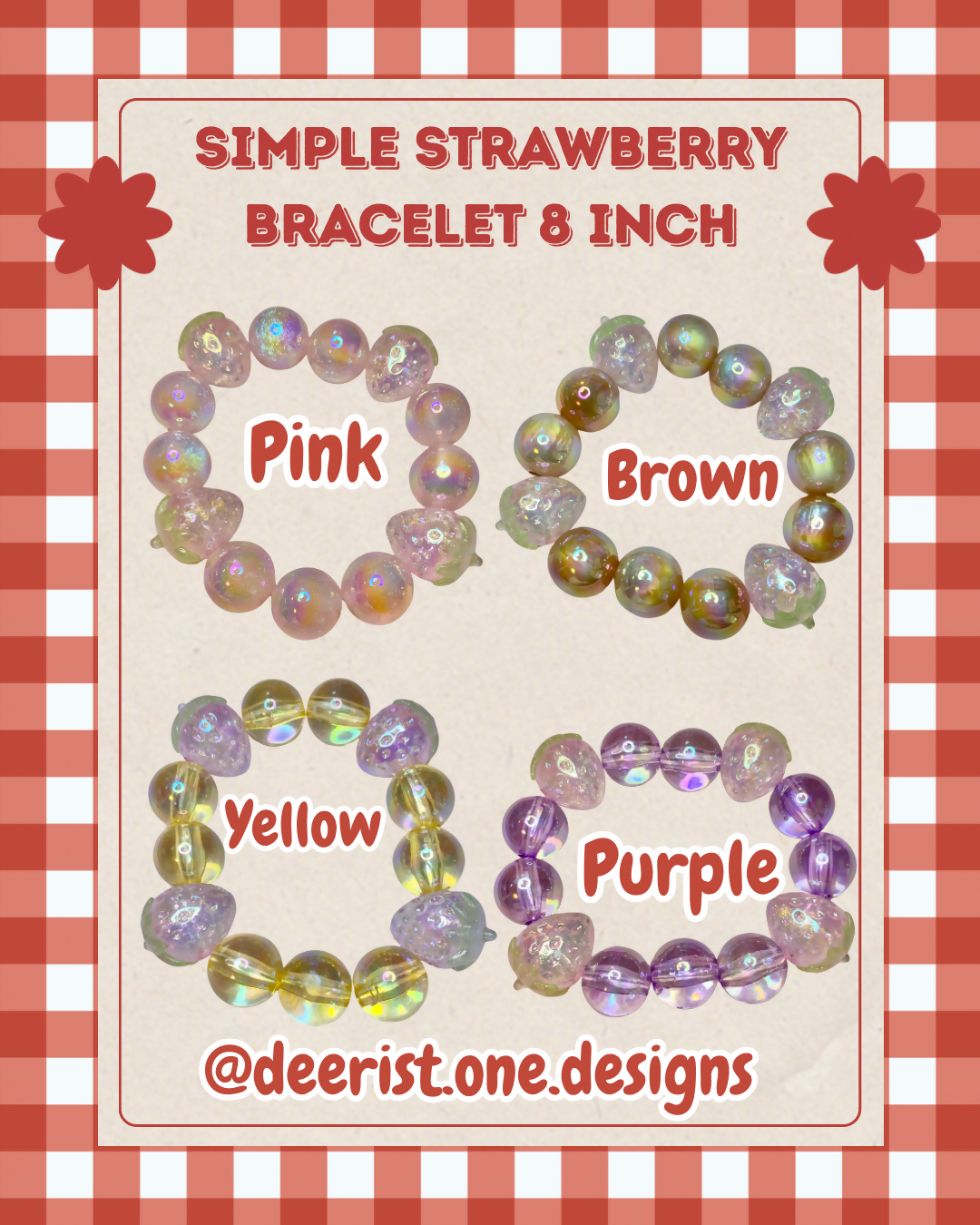 Simple Strawberry bracelet - 10
