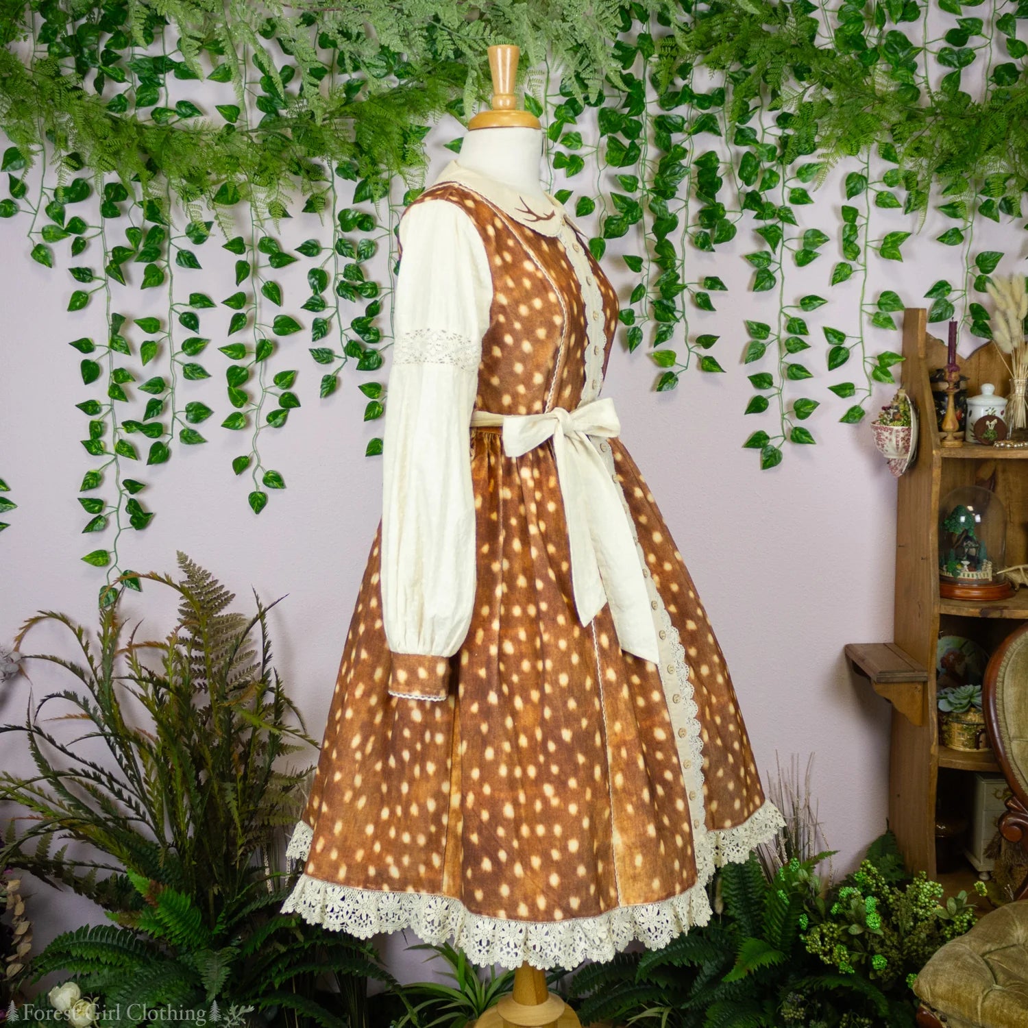 brown dress for deer costume Woodland Deer Dress with Headpiece Size 7-8