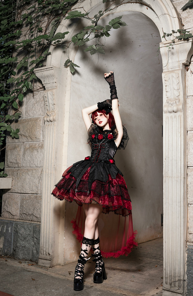 スカート HOLY NIGHT JUMPER SKIRT Rose Thorn Night Jumperskirt – Lolita Collective