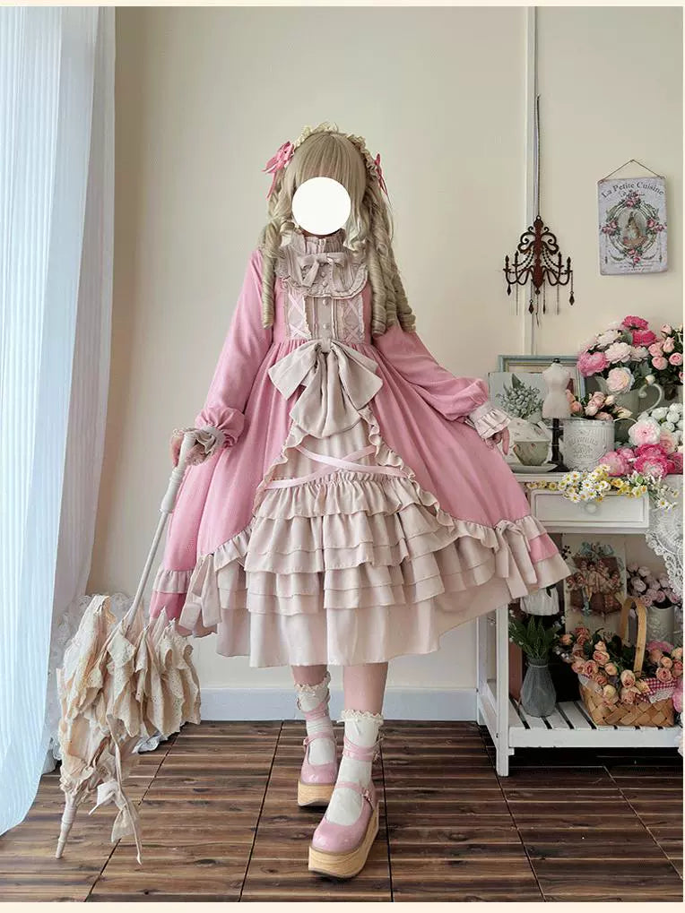 Classic Lolita Onepiece Dress 4XL / Navy