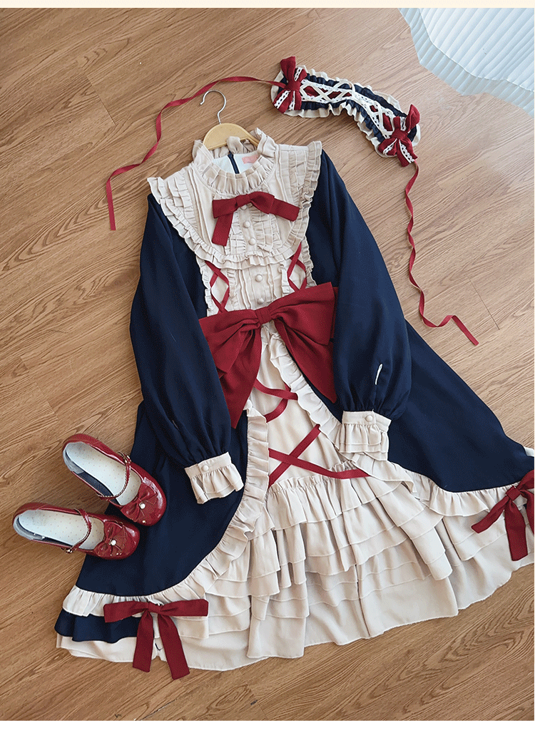 Classic Lolita Onepiece Dress 4XL / Navy Classic Lolita Onepiece Dress 4XL / Navy