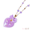 lovely glitter heart necklace lavender