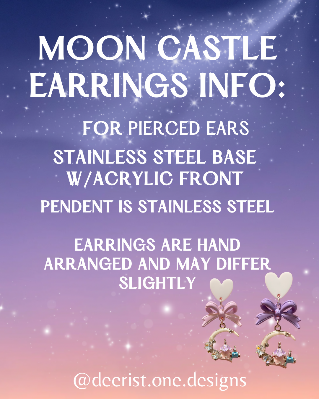 Moon castle Earrings - 2