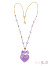 lovely glitter heart necklace lavender whole