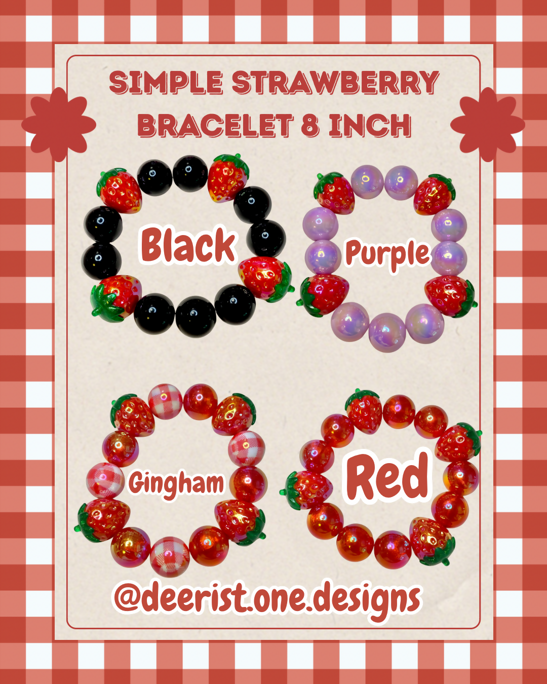 Simple Strawberry bracelet - 9