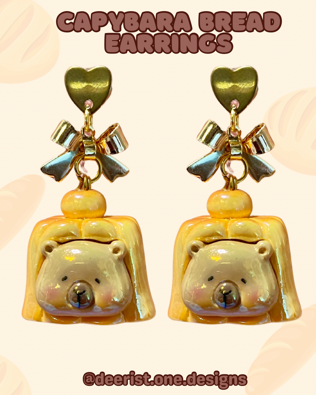 Capybara Bread Earrings - 4