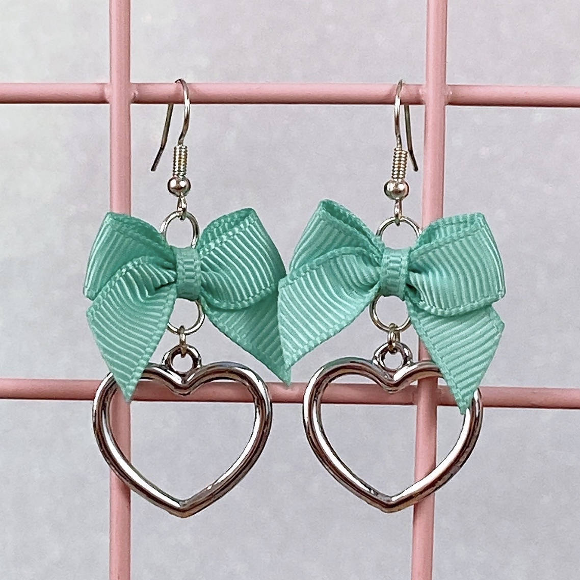 Silver Heart Earrings (6 Colors) - Lolita Collective