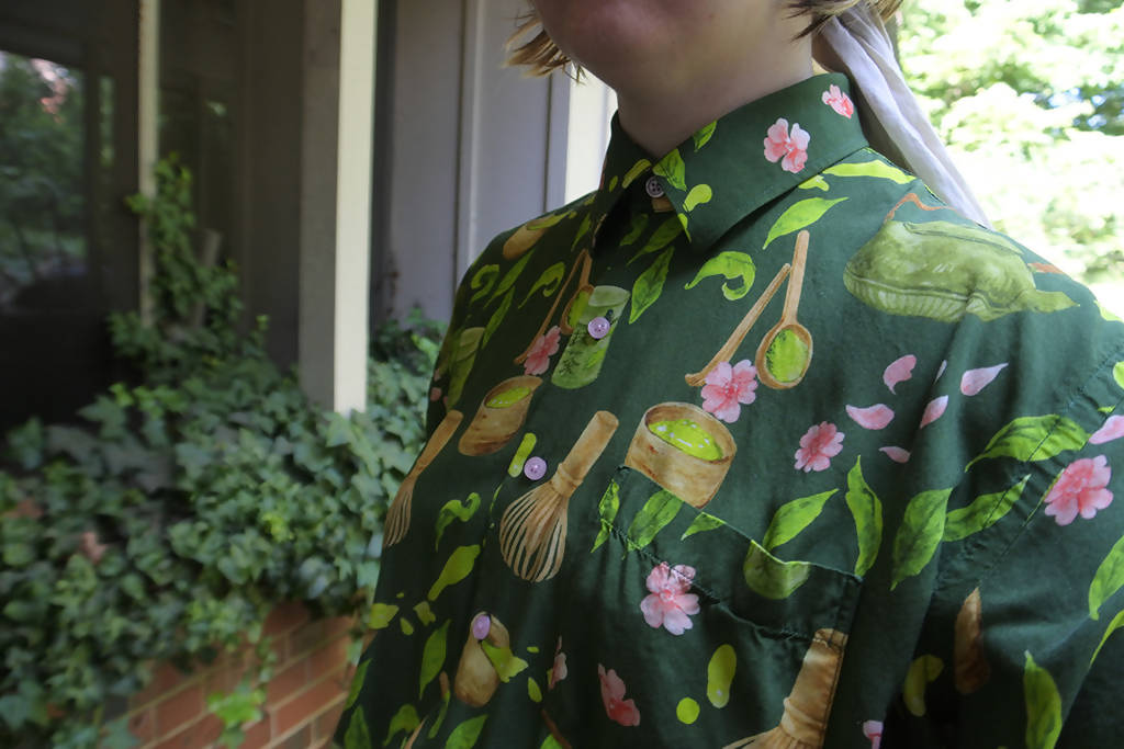 Matcha Morning Button Down Shirt - Lolita Collective
