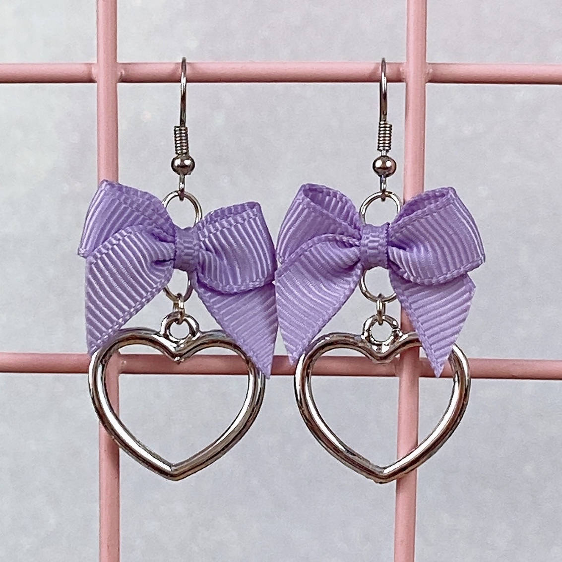 Silver Heart Earrings (6 Colors) - Lolita Collective
