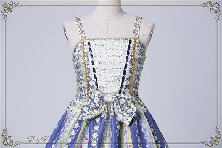 Rococo Bouquet Jumperskirt in Royal Blue - Lolita Collective