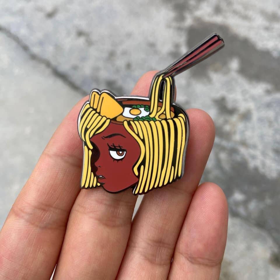 Noodle Head Enamel Pin - Lolita Collective