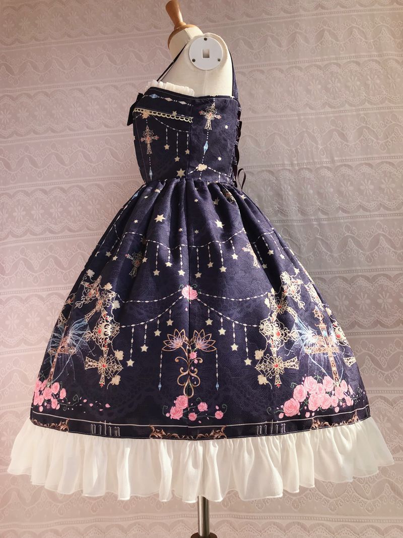 Peacock Cross Bustle Front Jumperskirt - Lolita Collective