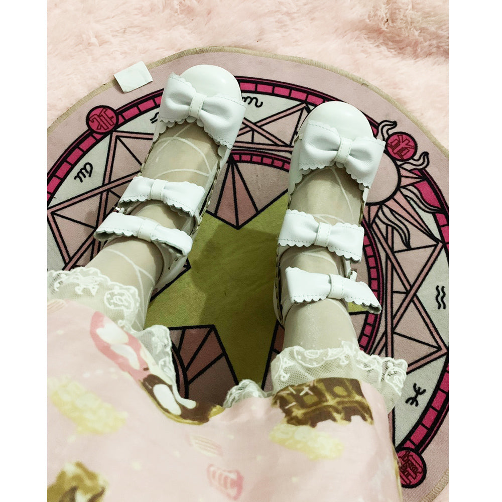 Triple Ribbon Bow Platform Heels - Lolita Collective