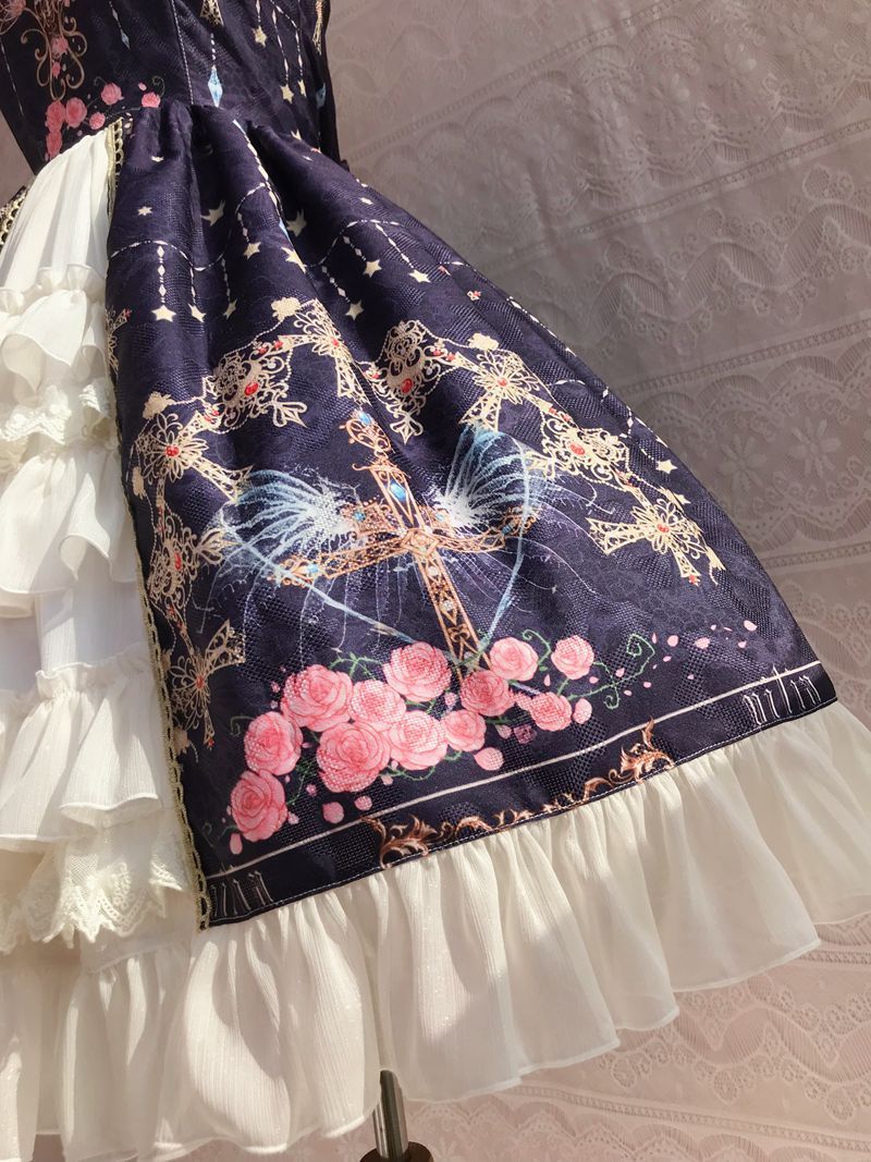 Peacock Cross Bustle Front Jumperskirt - Lolita Collective