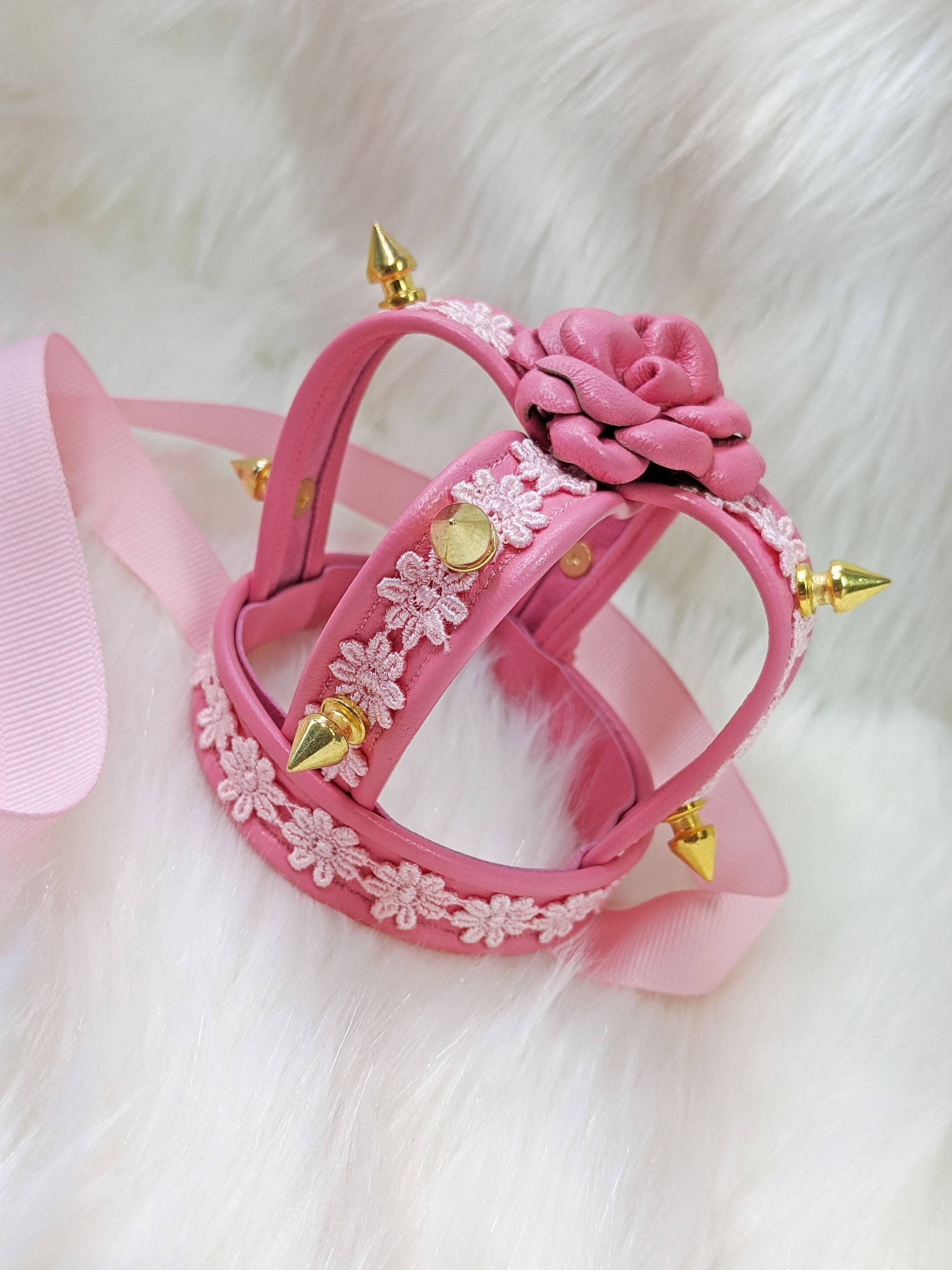 Miniature Pink Spiked Leather Crown - Lolita Collective