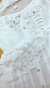 Ruffled Open Collar Short Sleeve Blouse (3 Colors, Multiple Sizes) - Lolita Collective