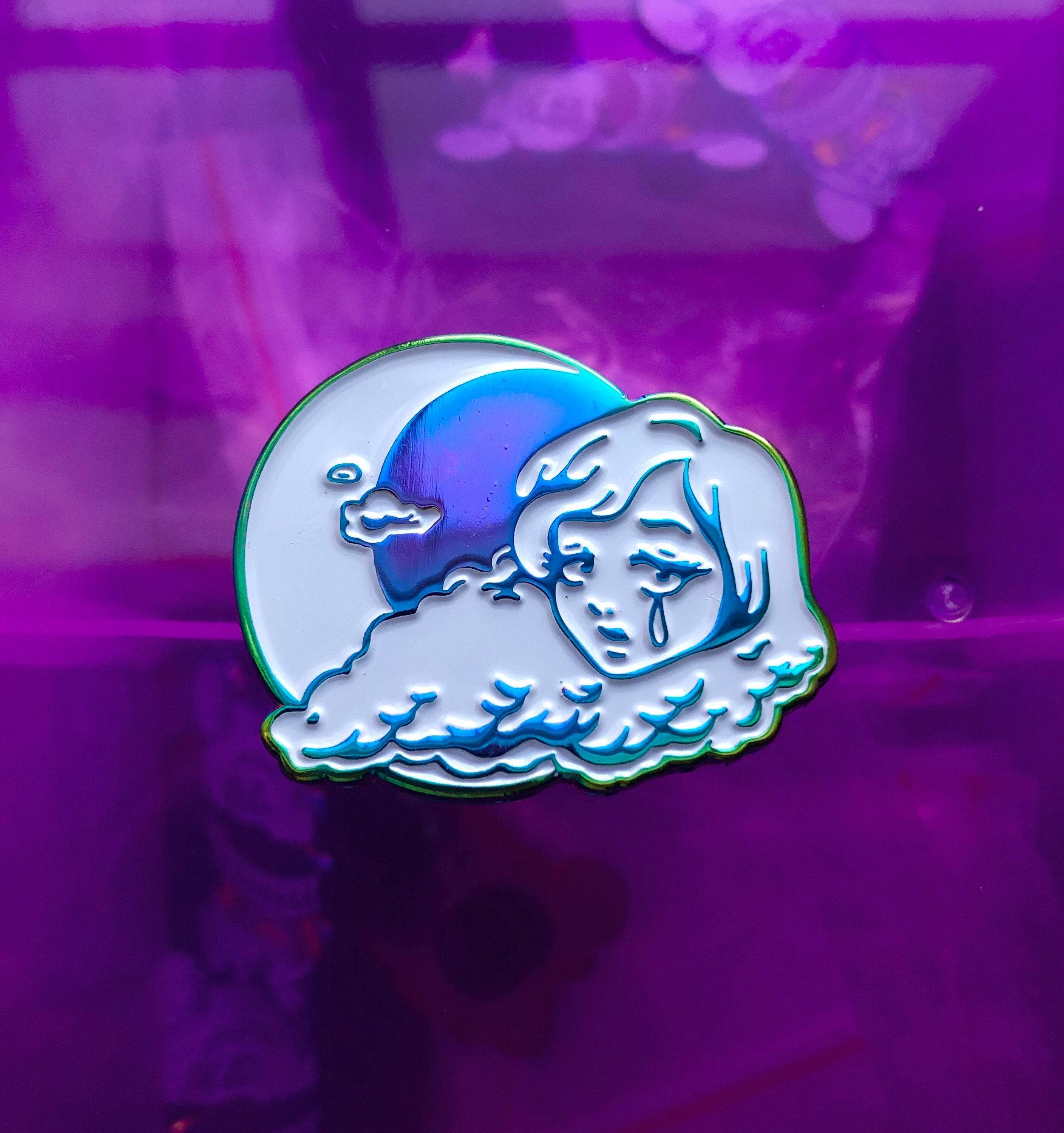 Crying Cloud Rainbow Metal Enamel Pin - Lolita Collective