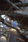 Dried Blue Flower Terrarium Globe Necklace - Lolita Collective