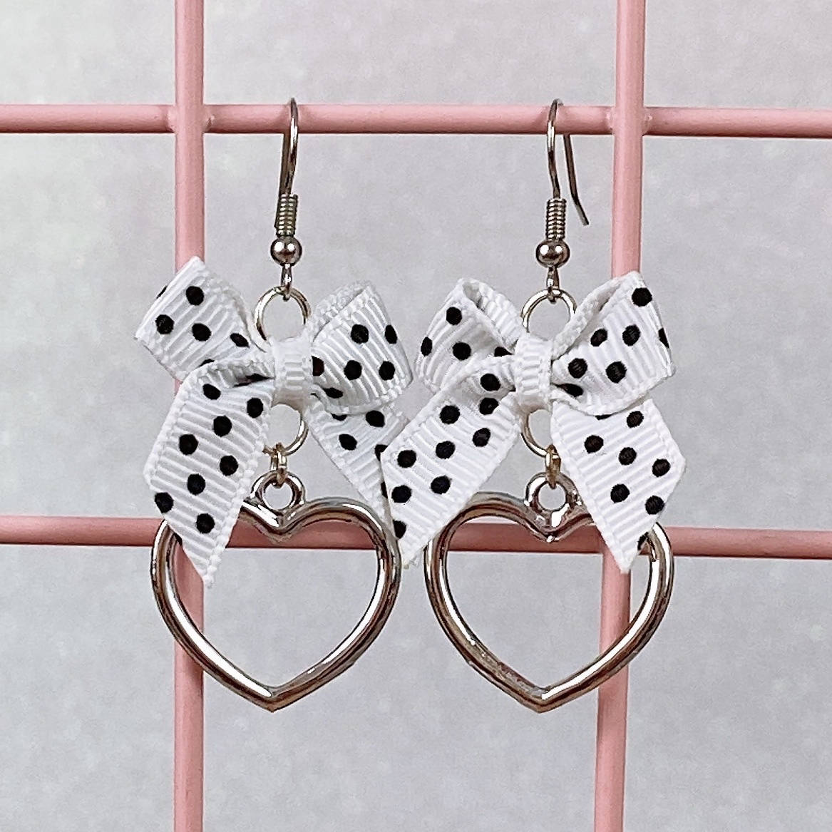 Silver Heart Earrings (6 Colors) - Lolita Collective