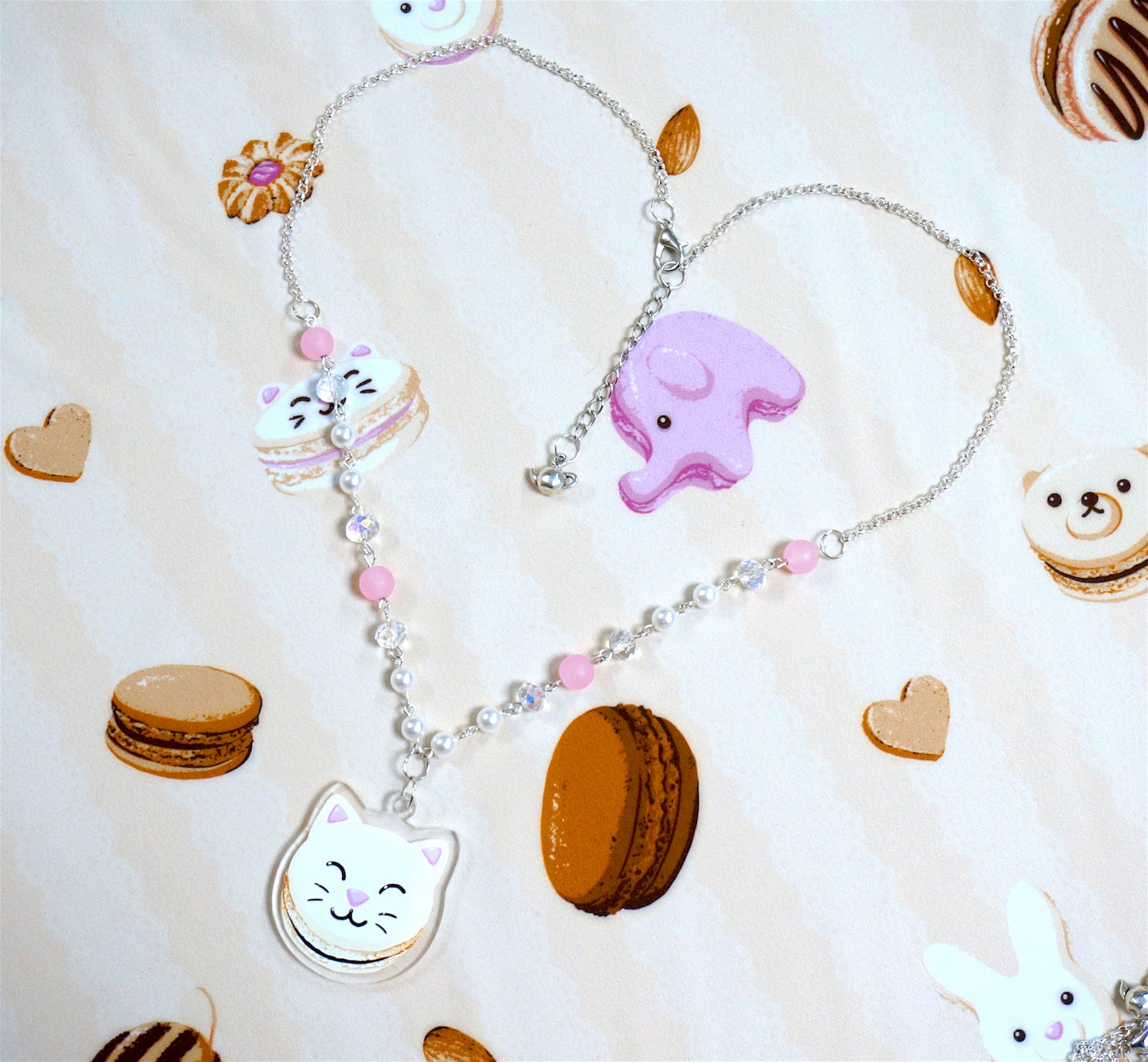 Sloth or Cat Lovely Macaron Necklace (2 Colors) - Lolita Collective