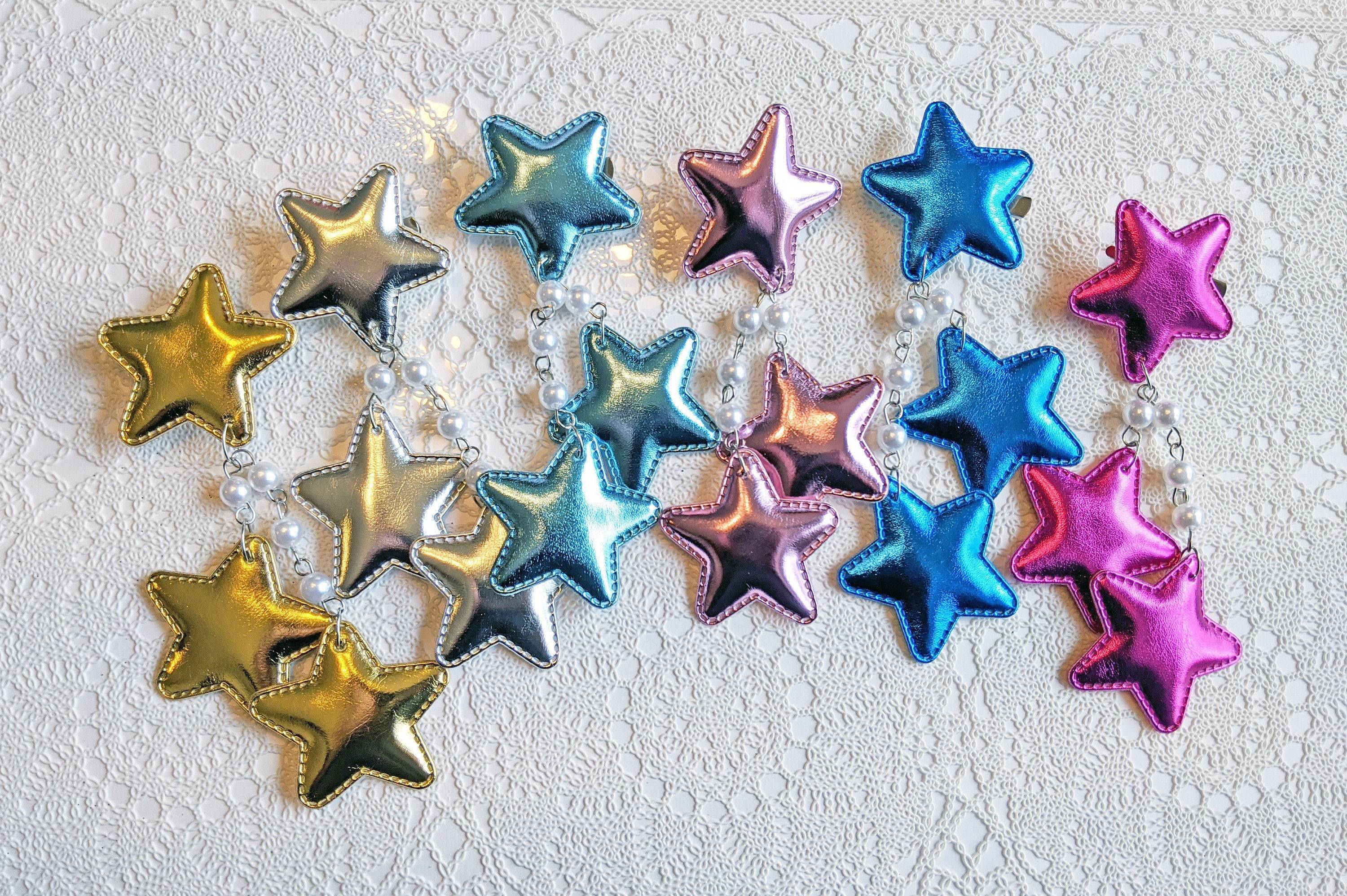 2-Way LG Metallic Star Clips (6 Colors) - Lolita Collective